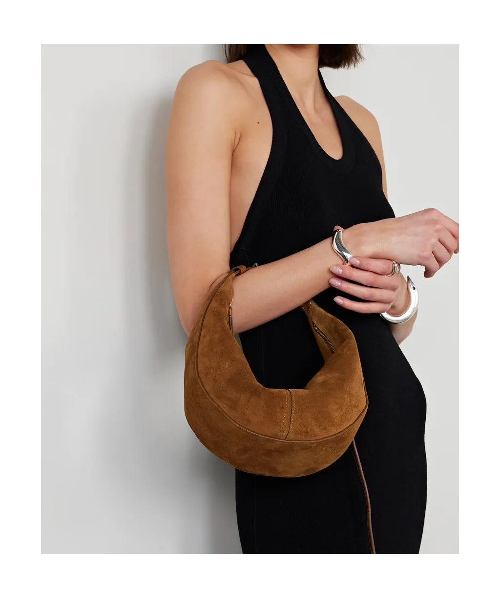 Sliding Patchwork Suede Shoulder Bag