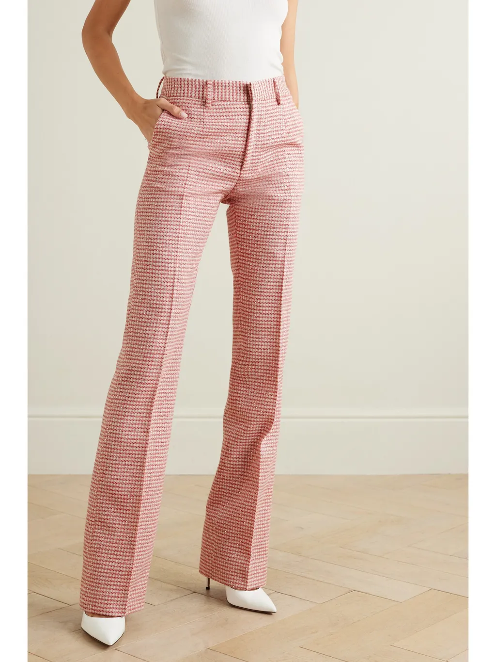 Sequined Straight-Leg Pants