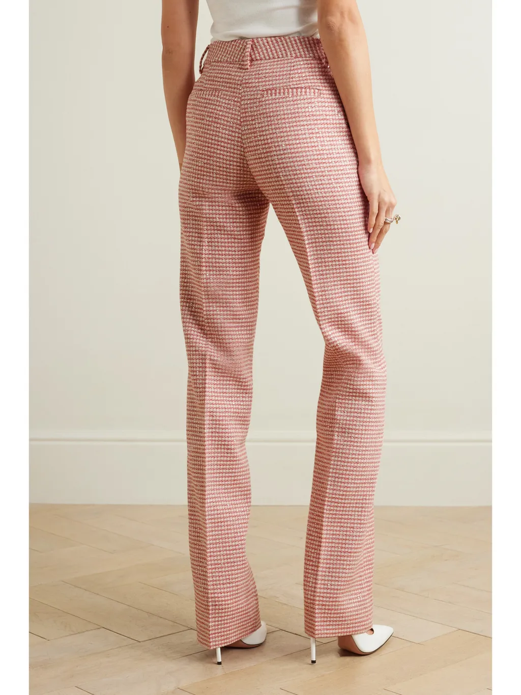 Sequined Straight-Leg Pants