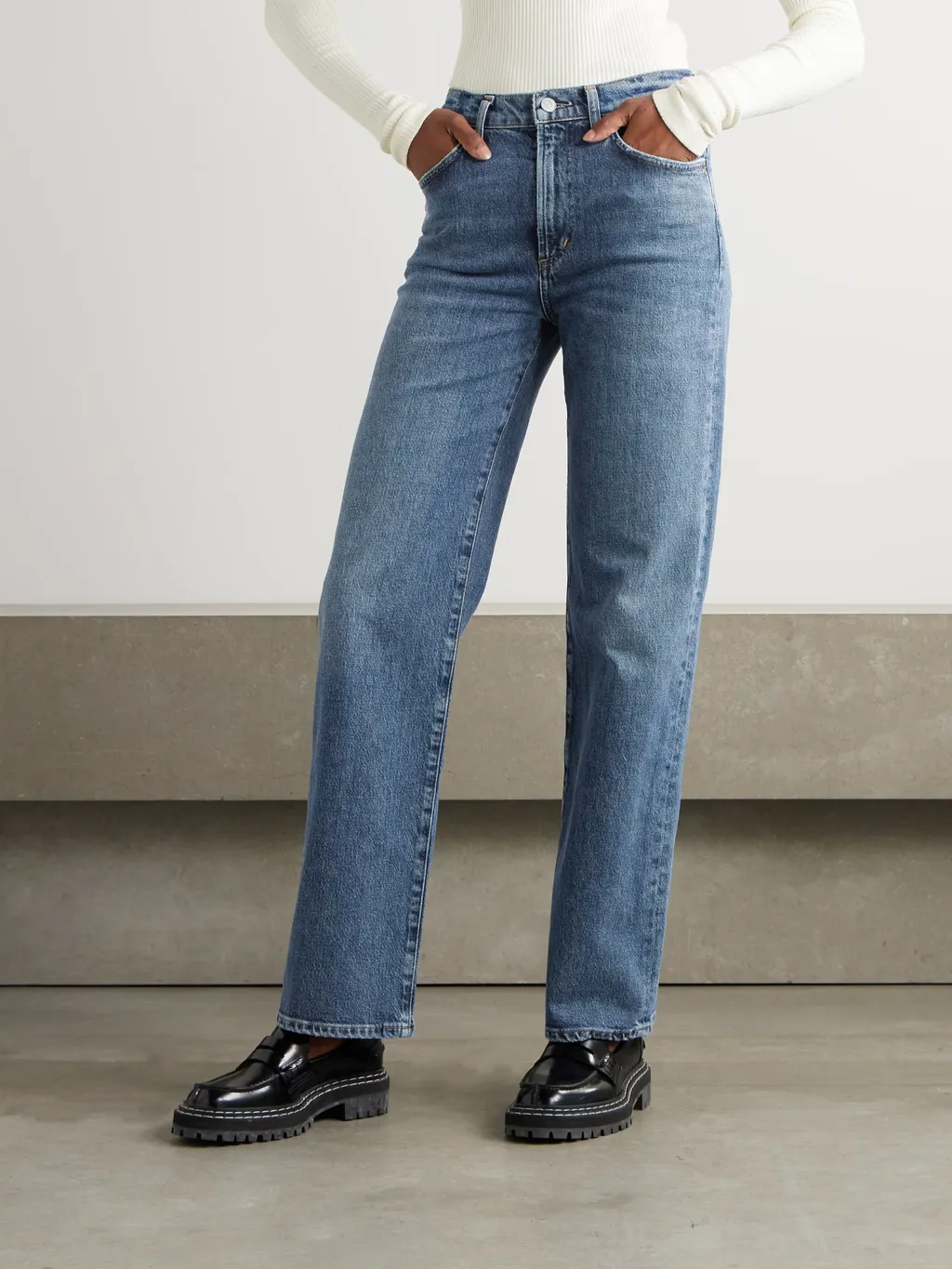 High Waist Straight Jeans