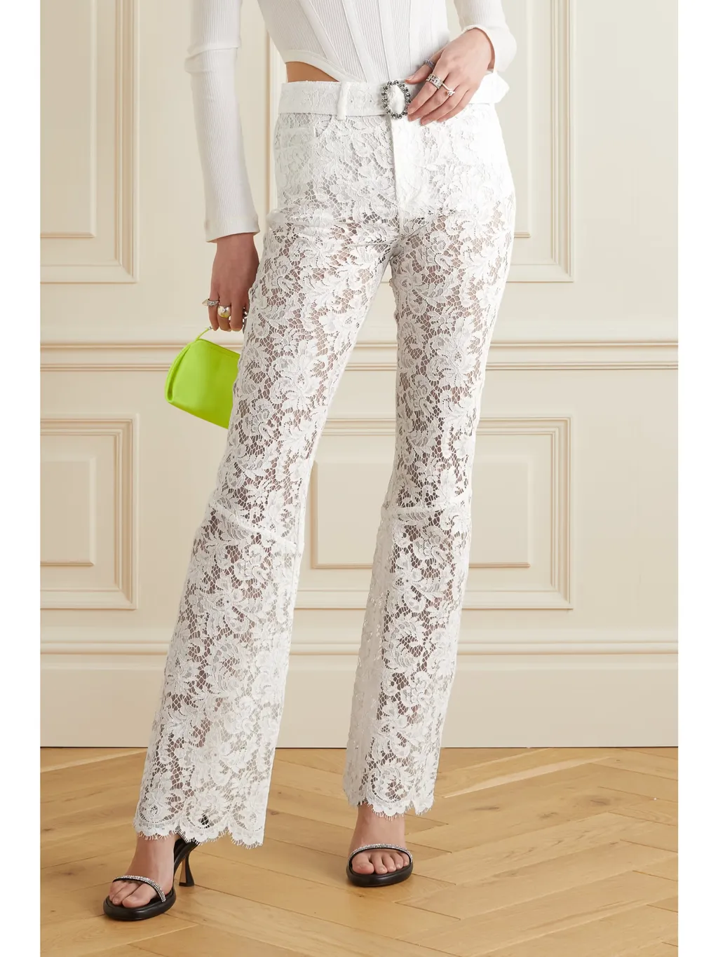 Lace Flare Casual Pants