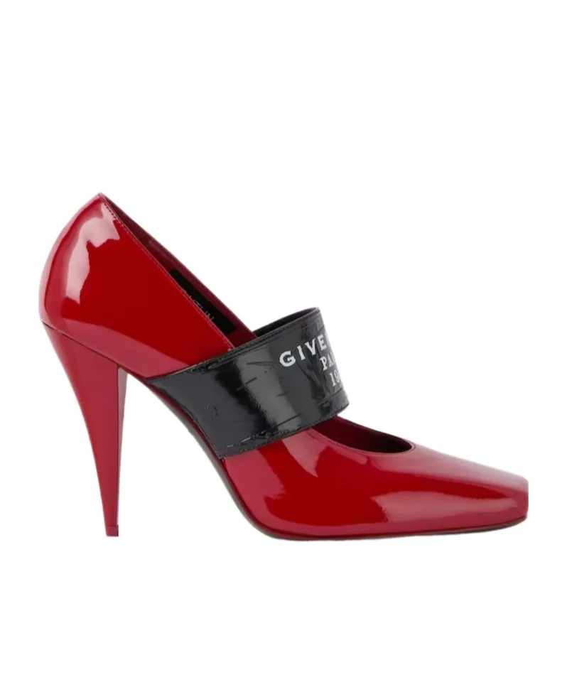 Sliced Square Givenchy Tape Pumps In Patent Leather