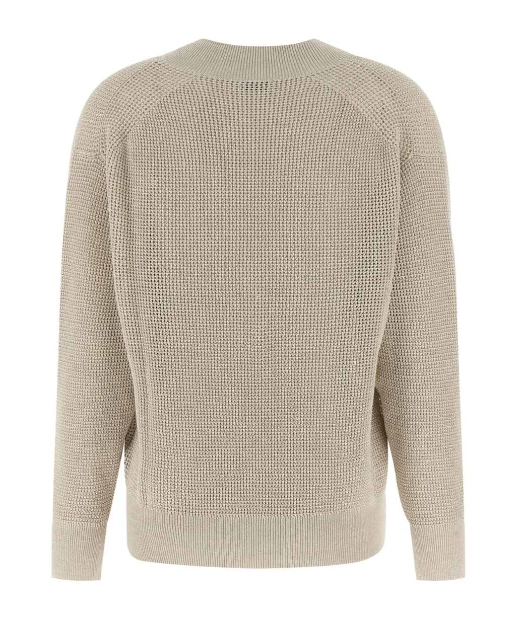 Brunello Cucinelli V-Neck Openwork Sweater