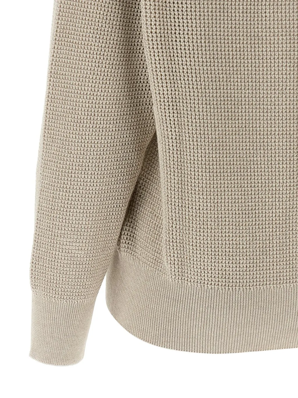 Brunello Cucinelli V-Neck Openwork Sweater