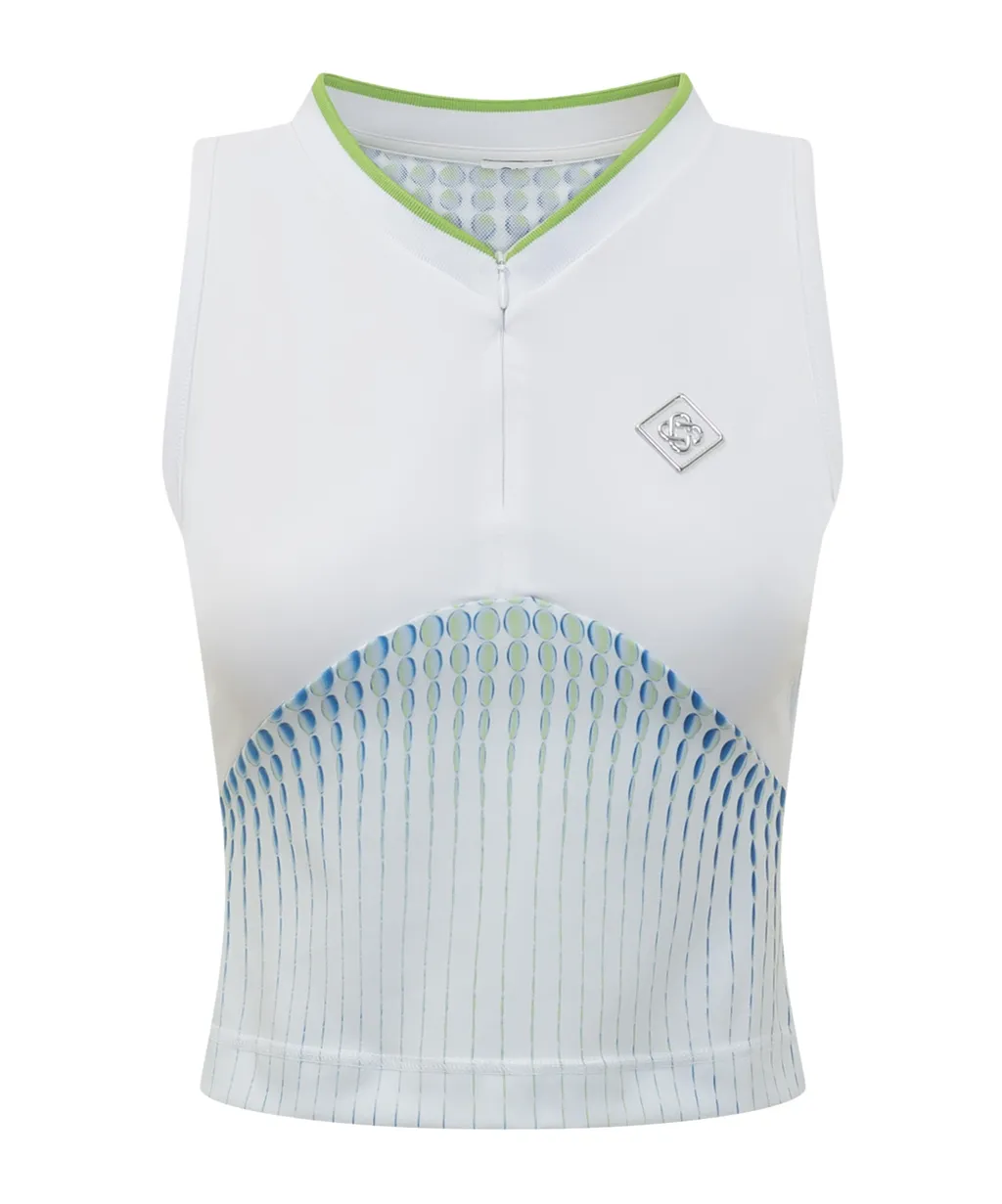 Casablanca Logo Plaque Sleeveless Top