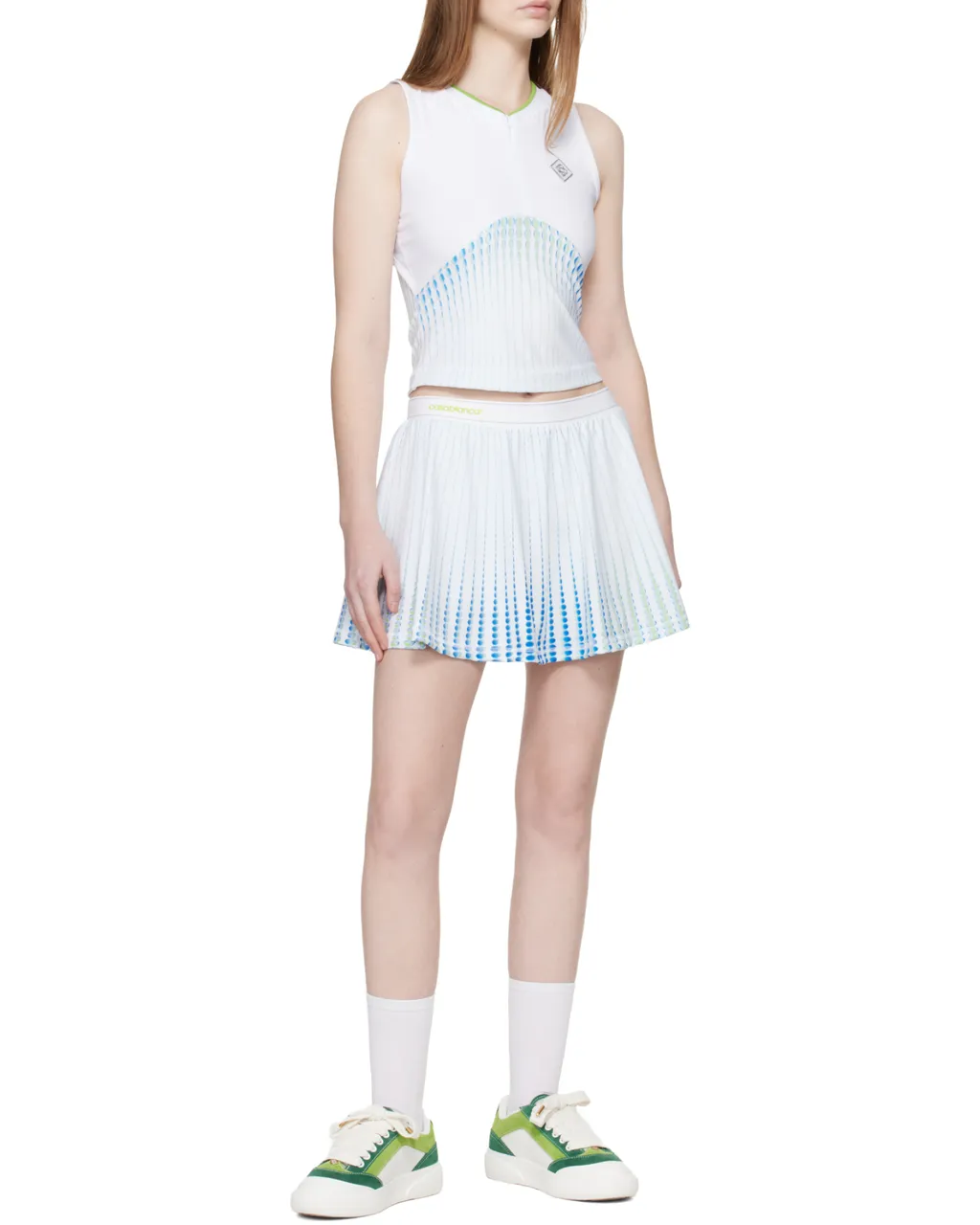 Casablanca Logo Plaque Sleeveless Top