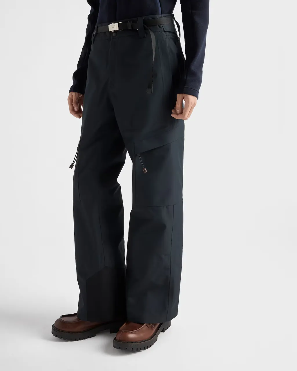 Prada Belted Straight-Leg Trousers