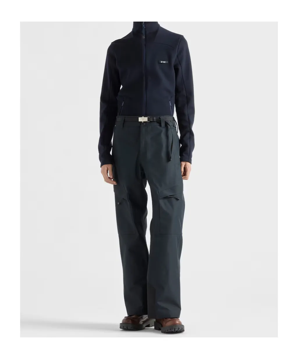 Prada Belted Straight-Leg Trousers