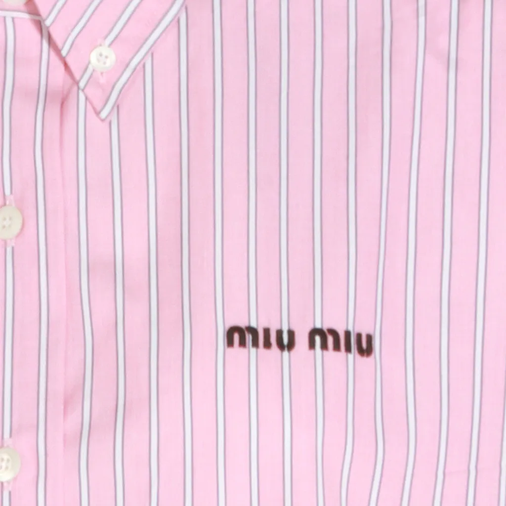 Miu Miu Logo-Embroidered Striped Shirt