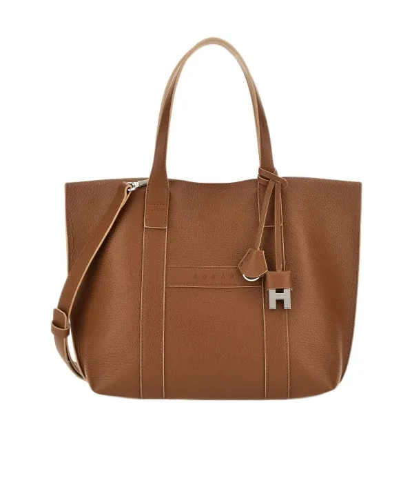 Hogan Logo Embossed Top Handle Bag
