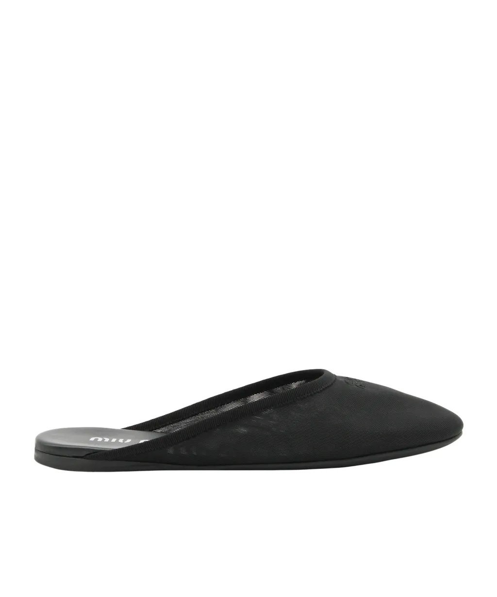 Logo-Embroidered Flat Mules