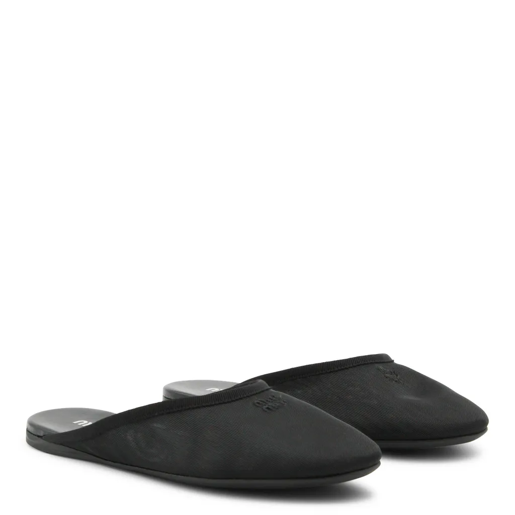 Logo-Embroidered Flat Mules
