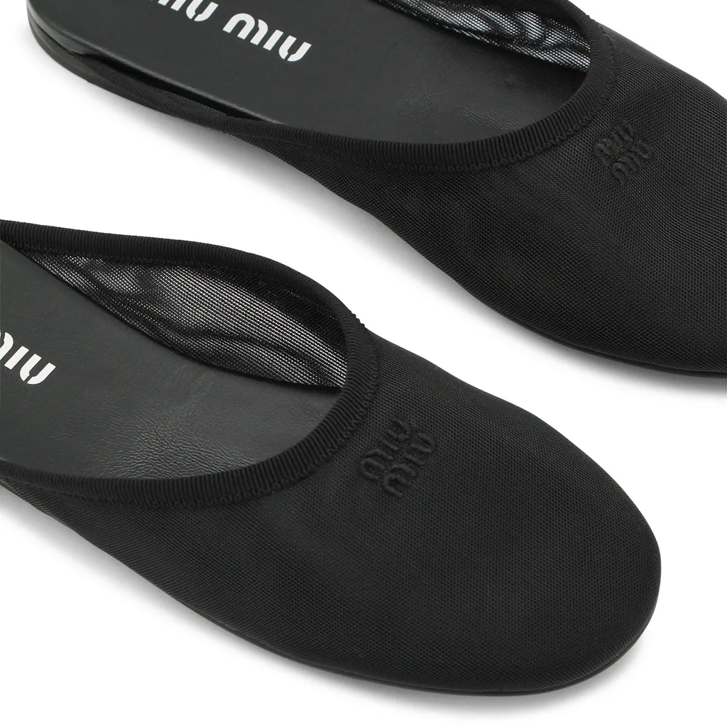Logo-Embroidered Flat Mules