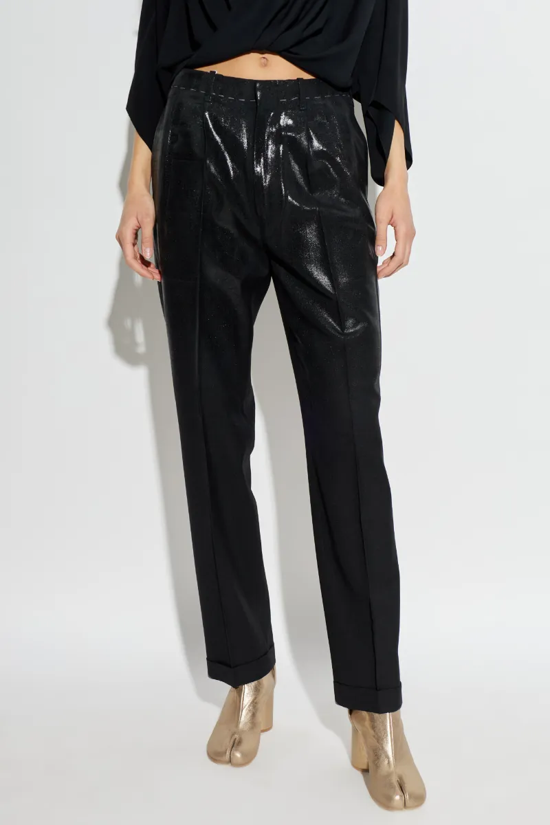 Maison Margiela Shiny Crease Front Trousers