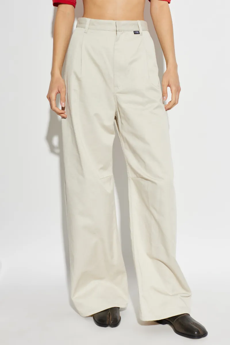 Mm6 Maison Margiela Wide-Leg Logo Patch Trousers