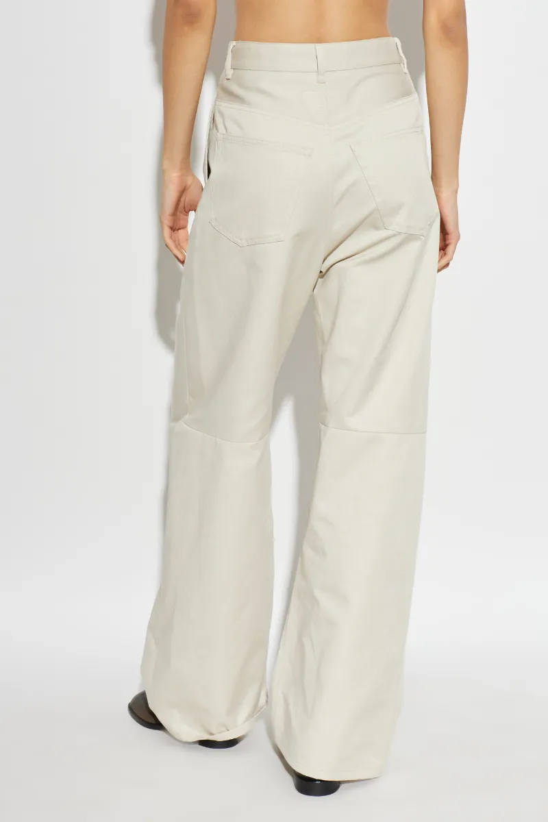 Mm6 Maison Margiela Wide-Leg Logo Patch Trousers