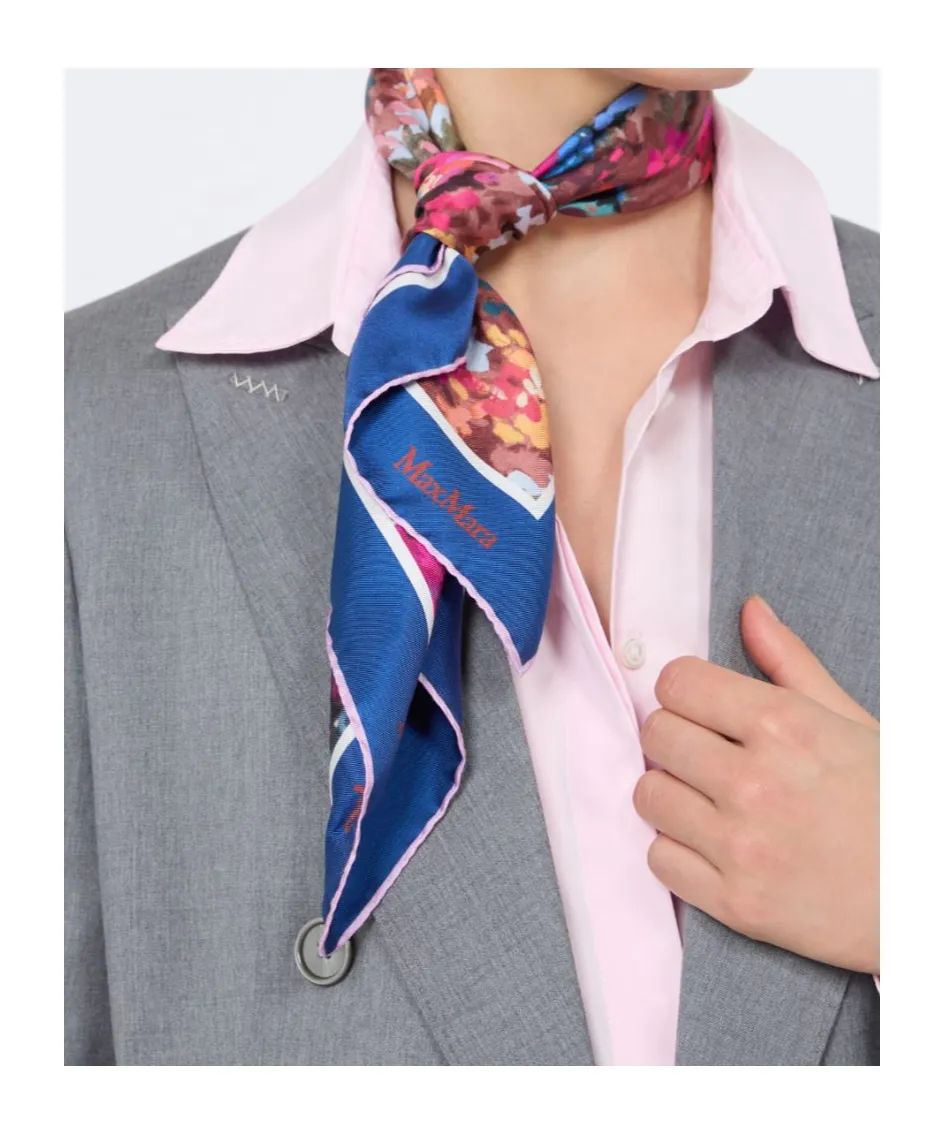 Printed Silk Square Scarf
