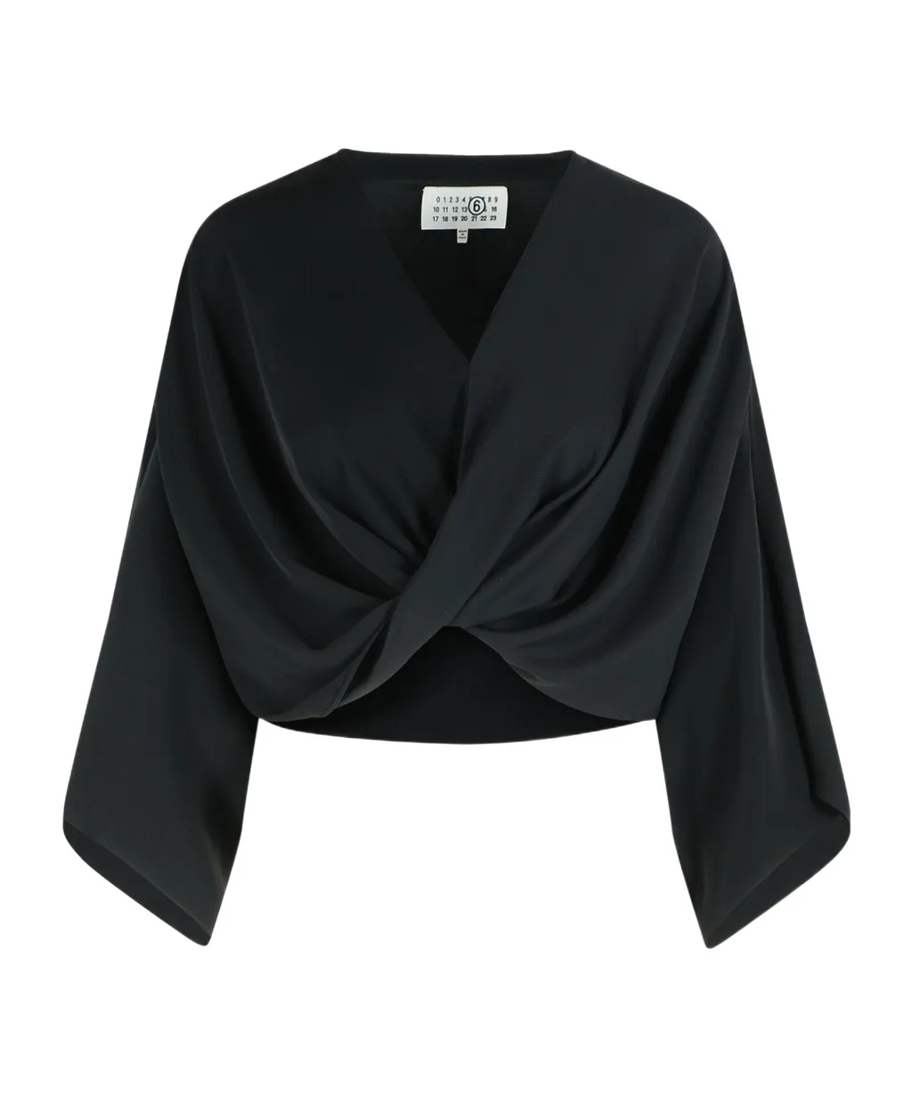 Mm6 Maison Margiela Draped V-Neck Top