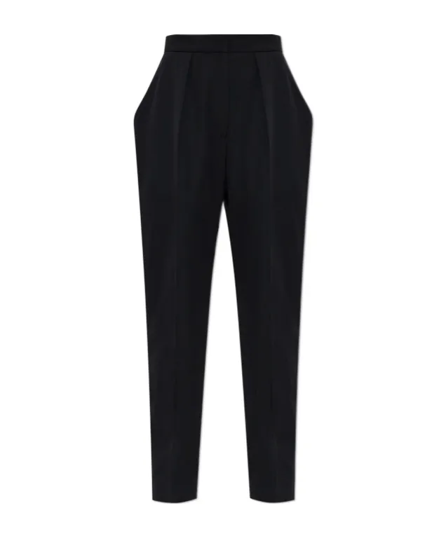Balmain High Waist Pleat Detailed Tailored Trousers
