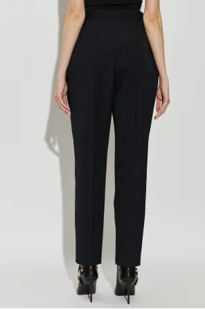 Balmain High Waist Pleat Detailed Tailored Trousers