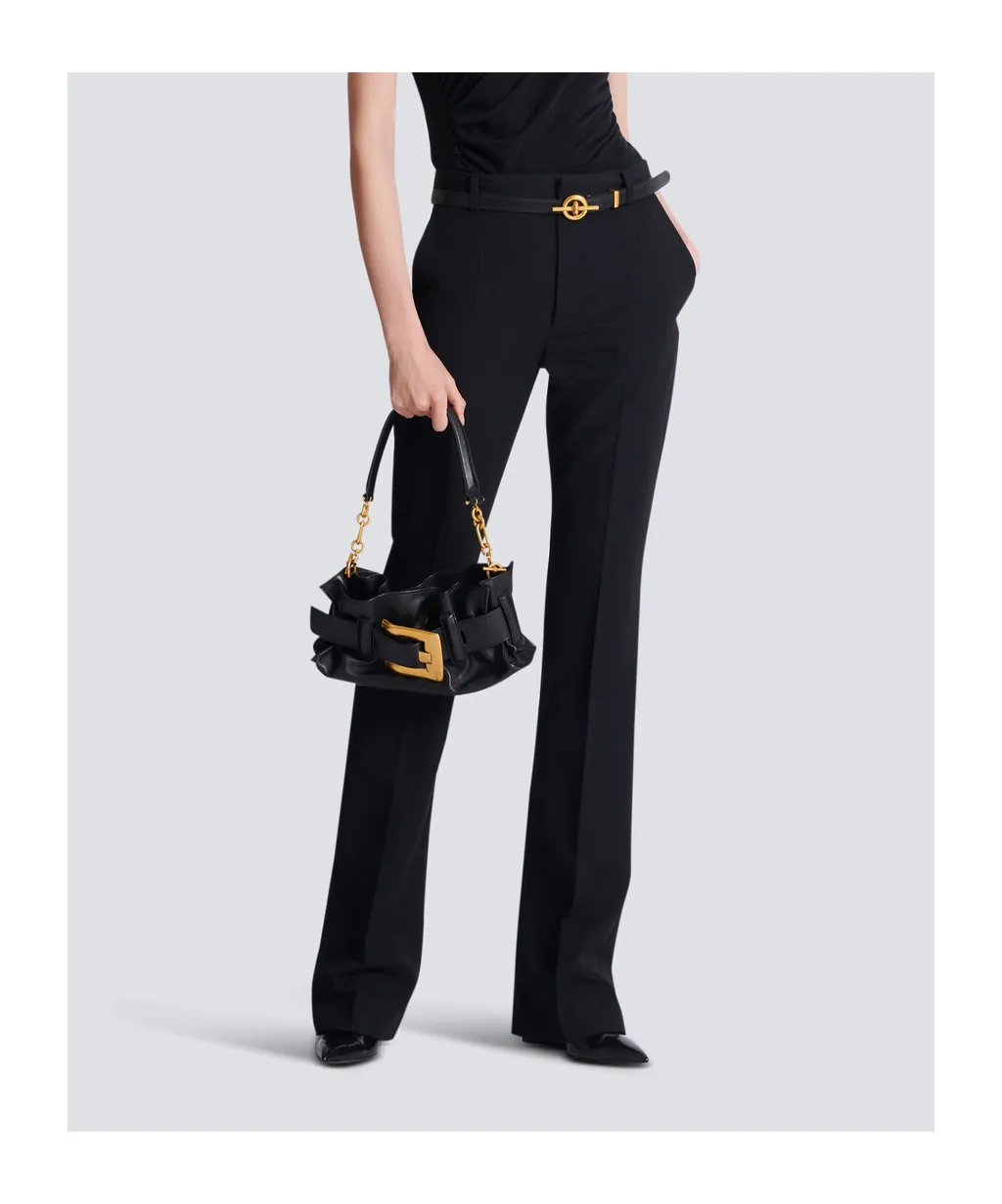 Straight-Leg Grain De Poudre Trousers