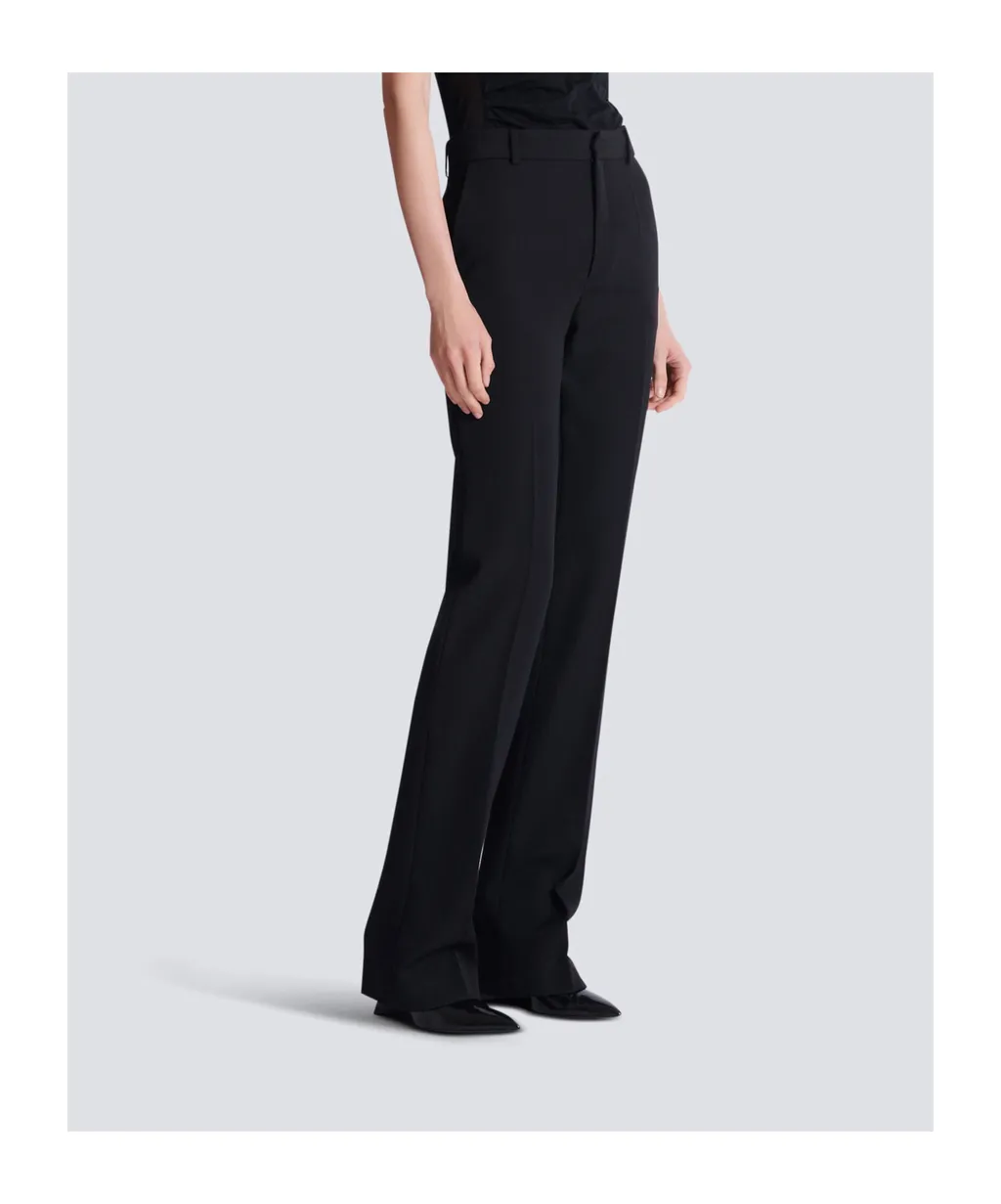 Straight-Leg Grain De Poudre Trousers
