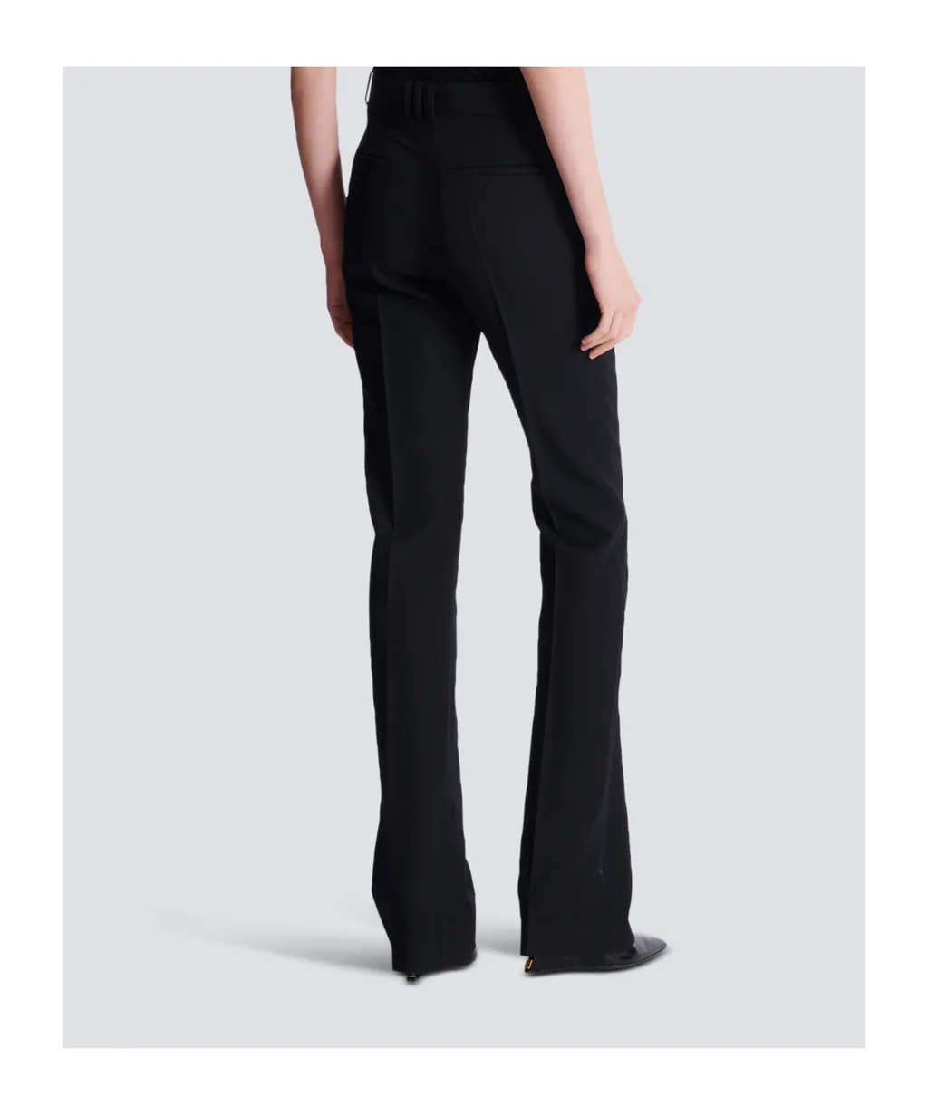 Straight-Leg Grain De Poudre Trousers