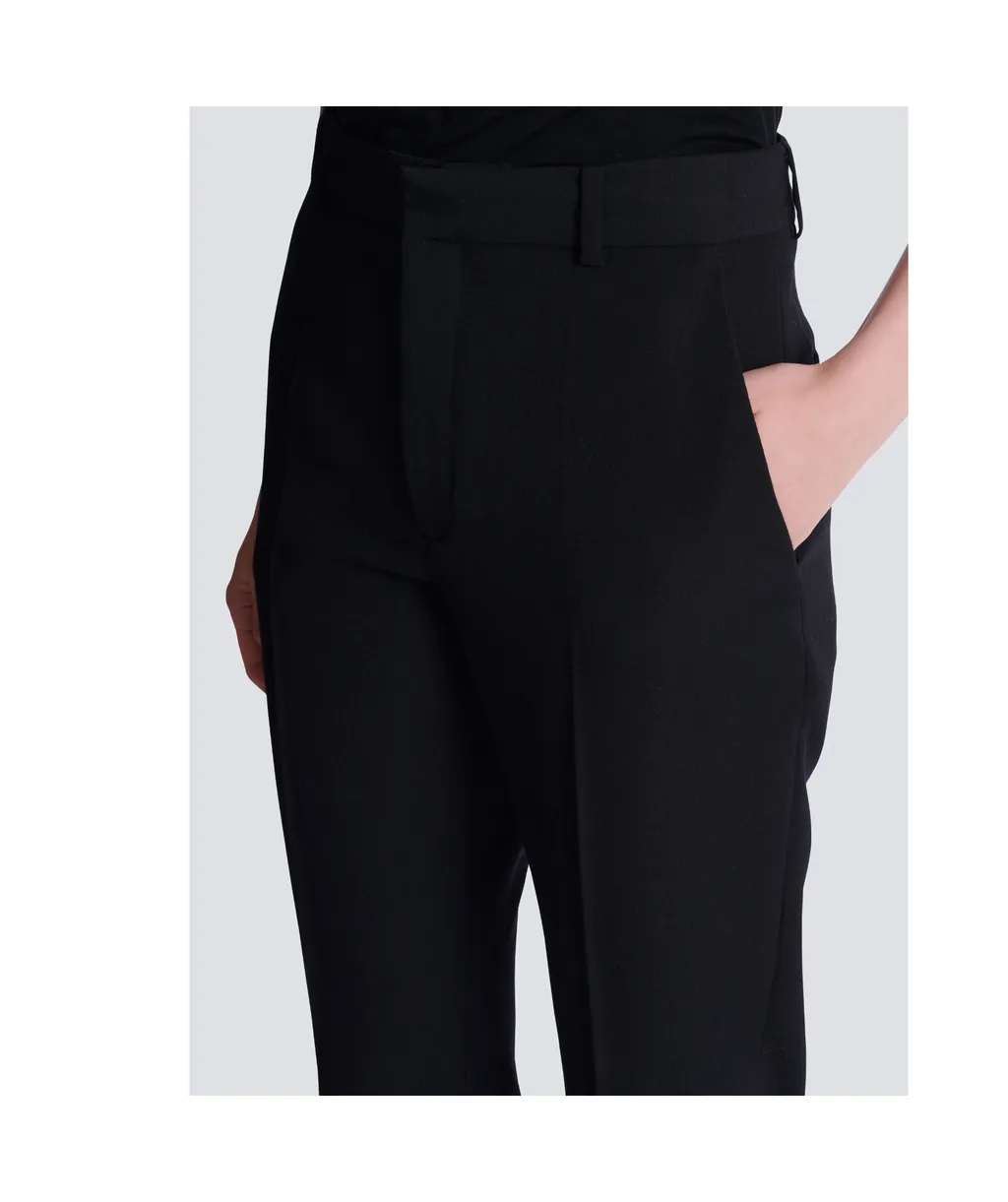 Straight-Leg Grain De Poudre Trousers
