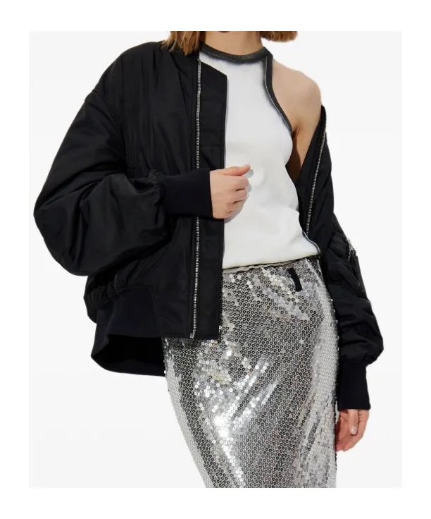 Long-Sleeved Zip-Up Bomber Jacket