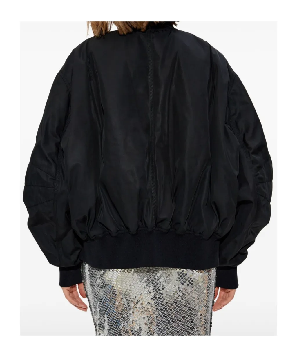Long-Sleeved Zip-Up Bomber Jacket