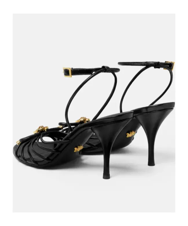 Versace High-Heeled Round-Toe Sandals