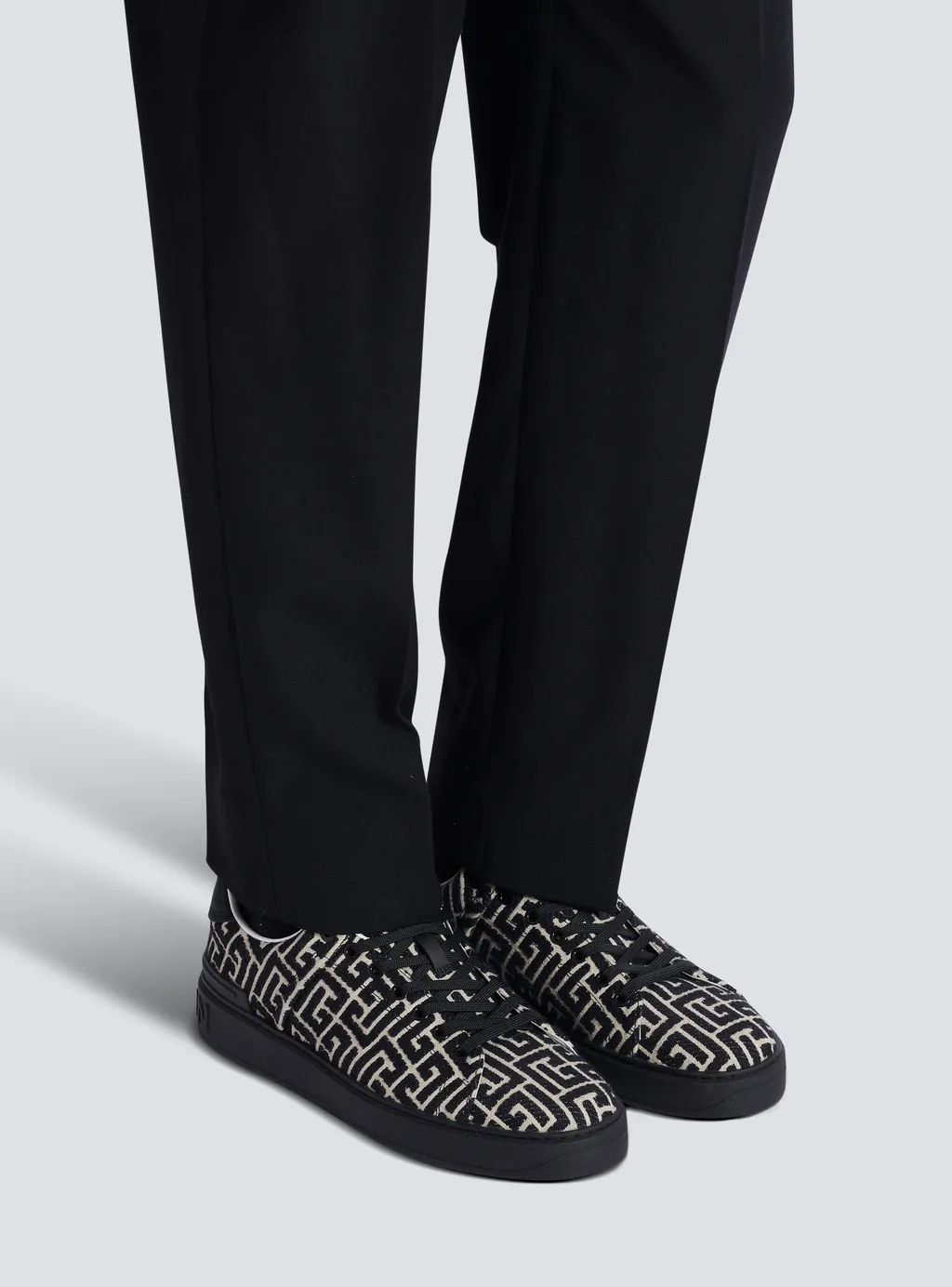 Balmain Monogram Jacquard B-Court Trainers