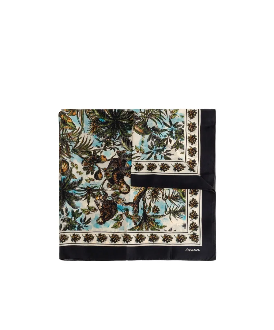 Graphic-Print Silk Scarf