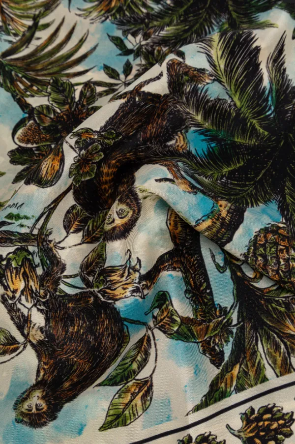 Graphic-Print Silk Scarf