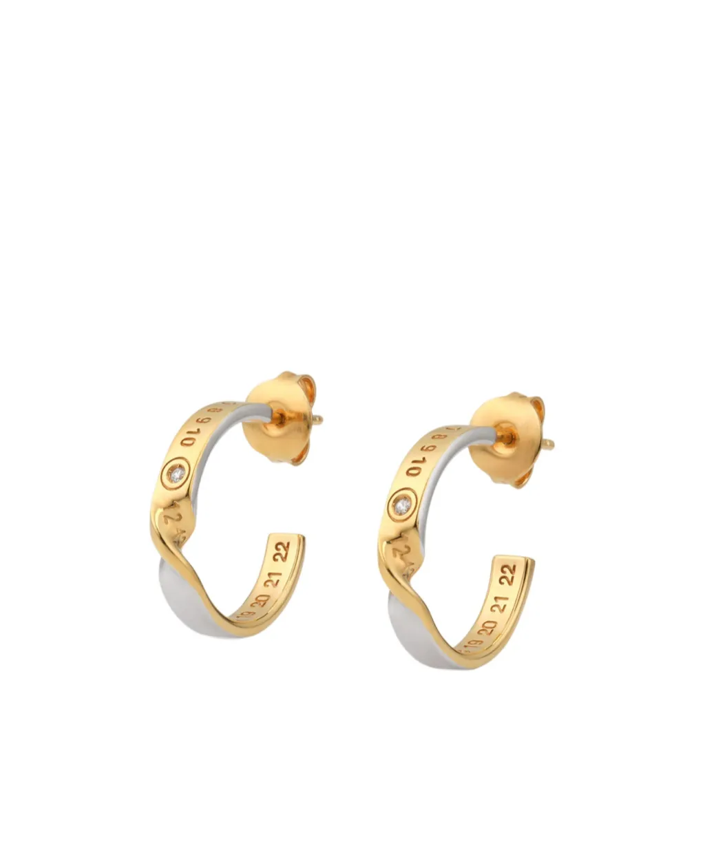 Numeric Diamond Hoop Earrings