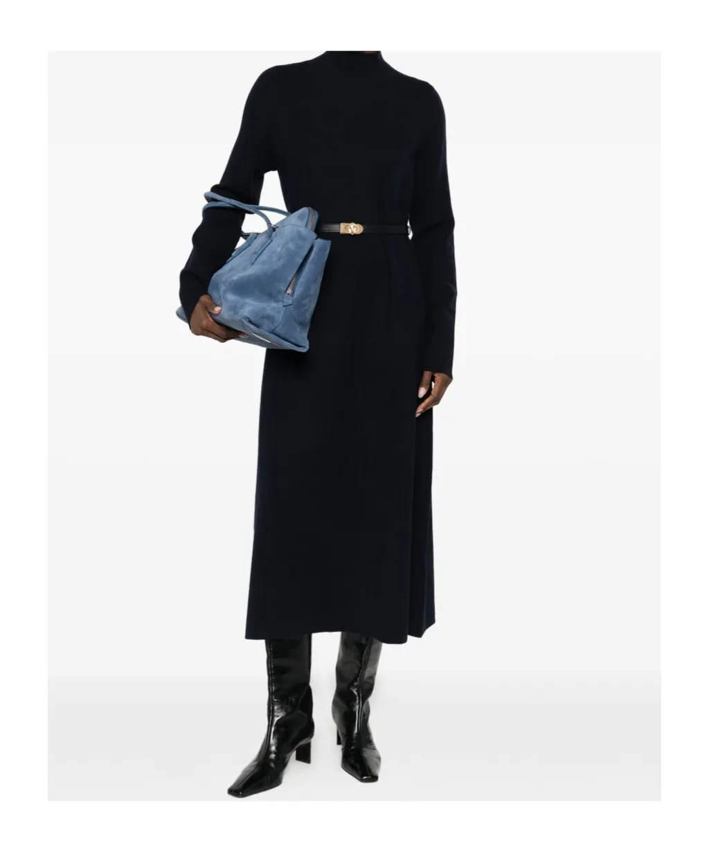 High-Neck Long-Sleeved Dress
