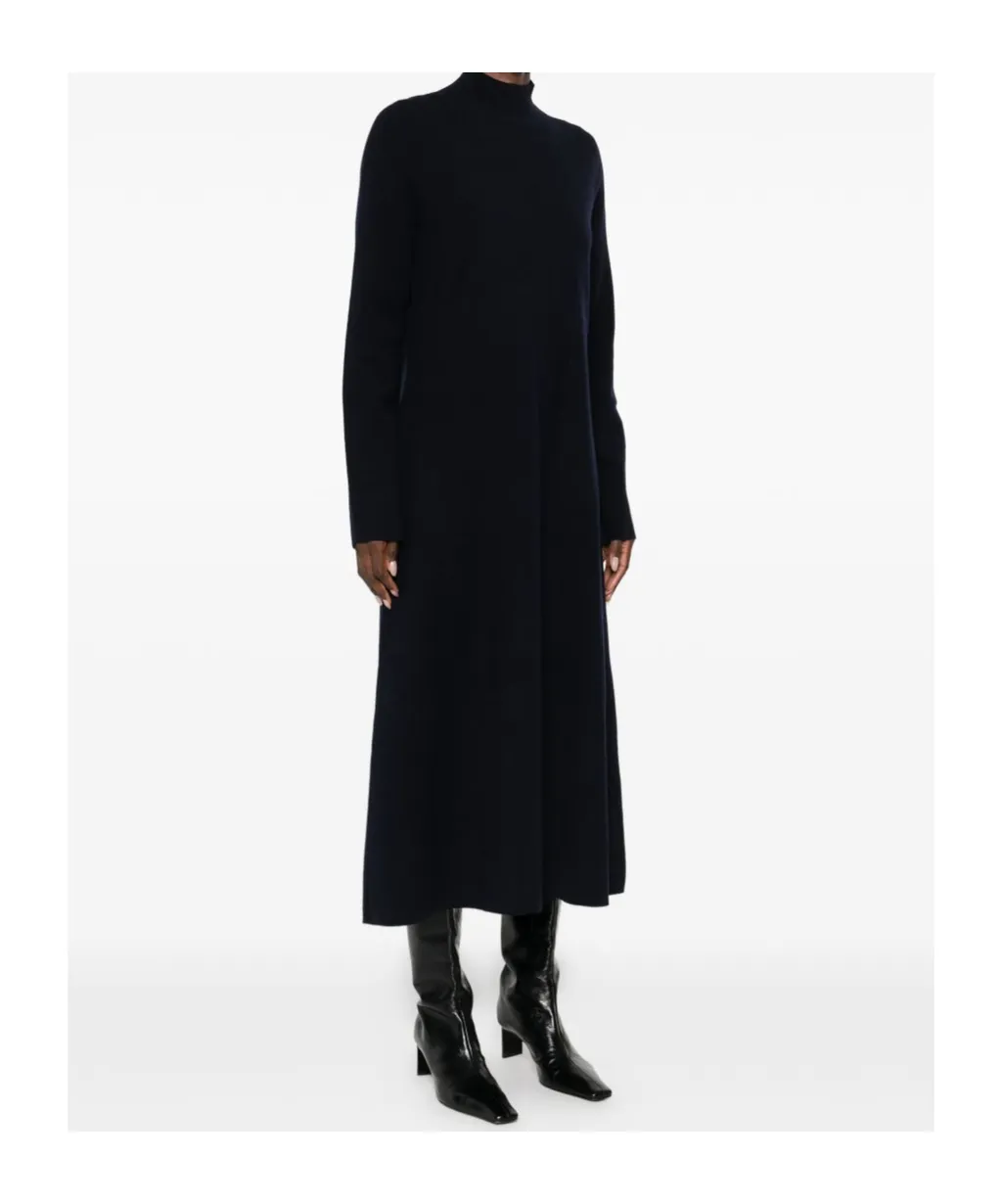 High-Neck Long-Sleeved Dress