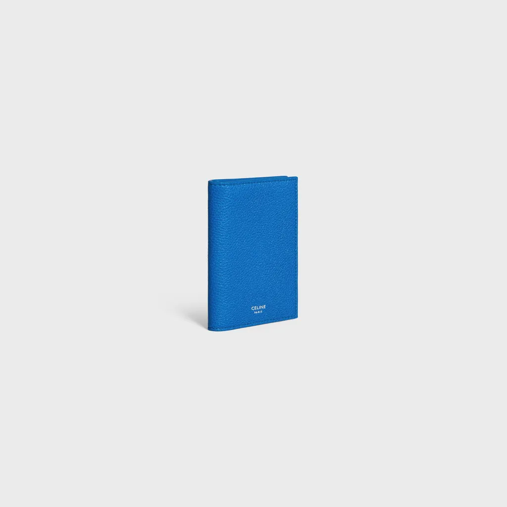 Vertical Card Holder In Grained Calfskin