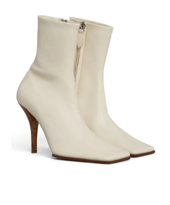Soft Square Boots In Leather