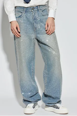 Amiri Embellished Straight-Leg Jeans