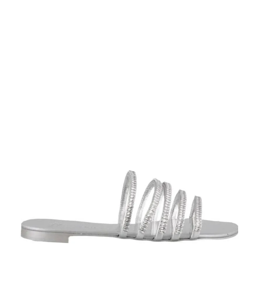 Crystal Inlaid Multi-Strap Sandals