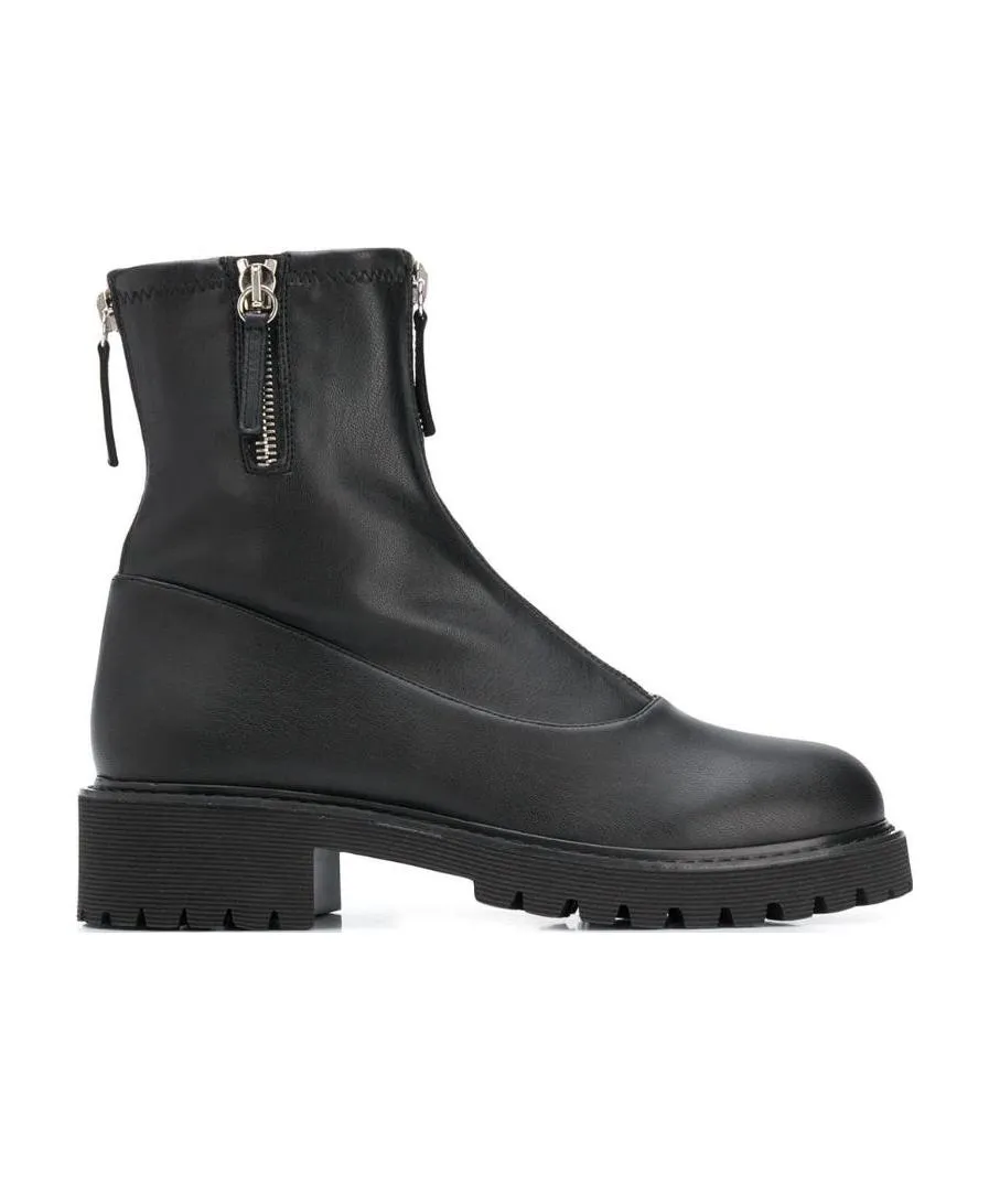 Front Zipper And Ankle Boots