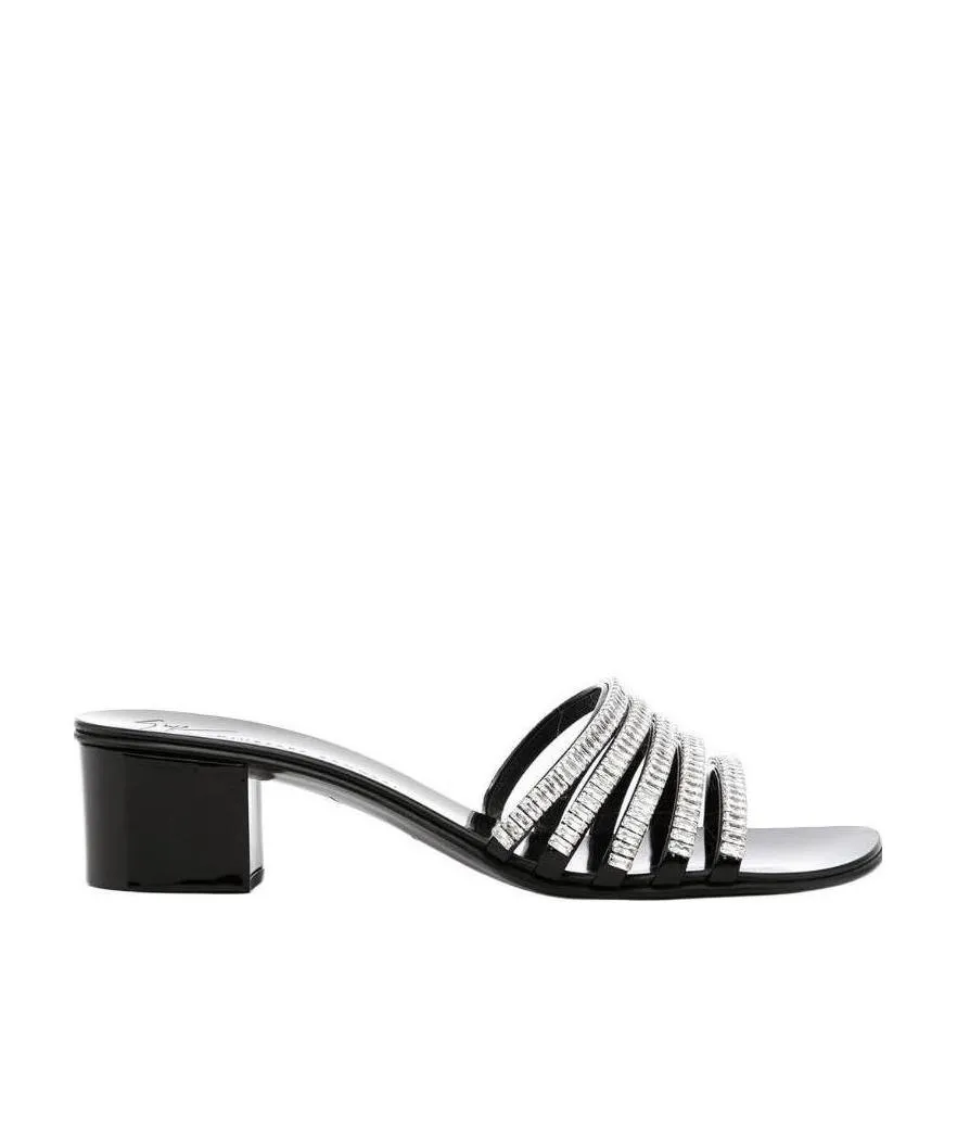 Crystal Inlaid High-Heeled Sandals