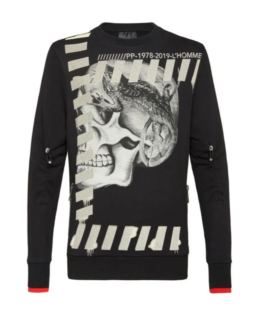 Black Printed Hoodie