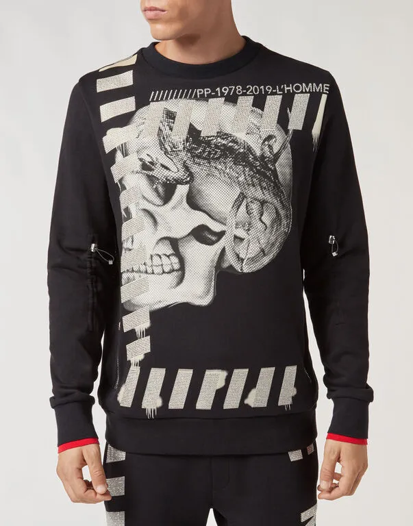 Black Printed Hoodie
