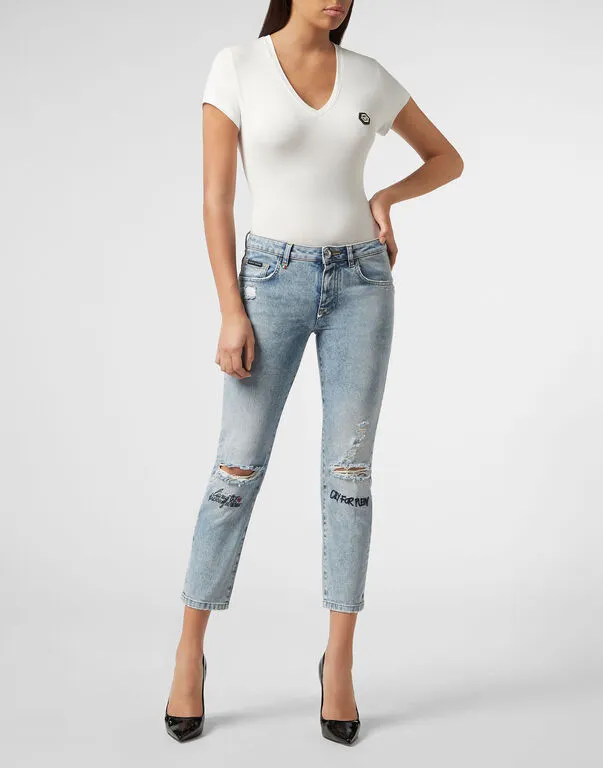 Logo Details Jeans