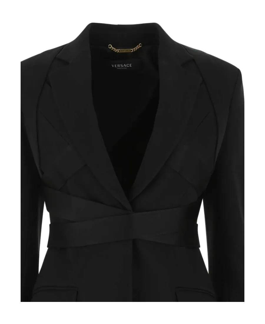 Versace Strap Detailed Single Breasted Jacket
