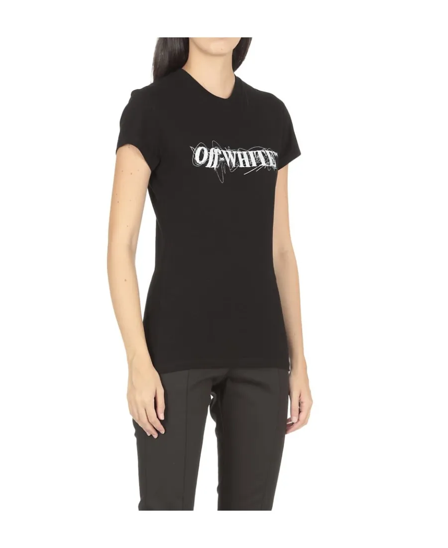 Off-White Crewneck Logo Detailed T-Shirt