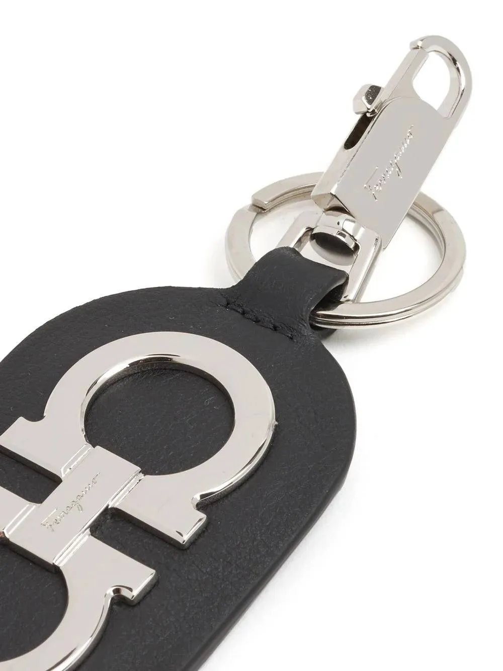 Logo-Plaque Leather Keyring