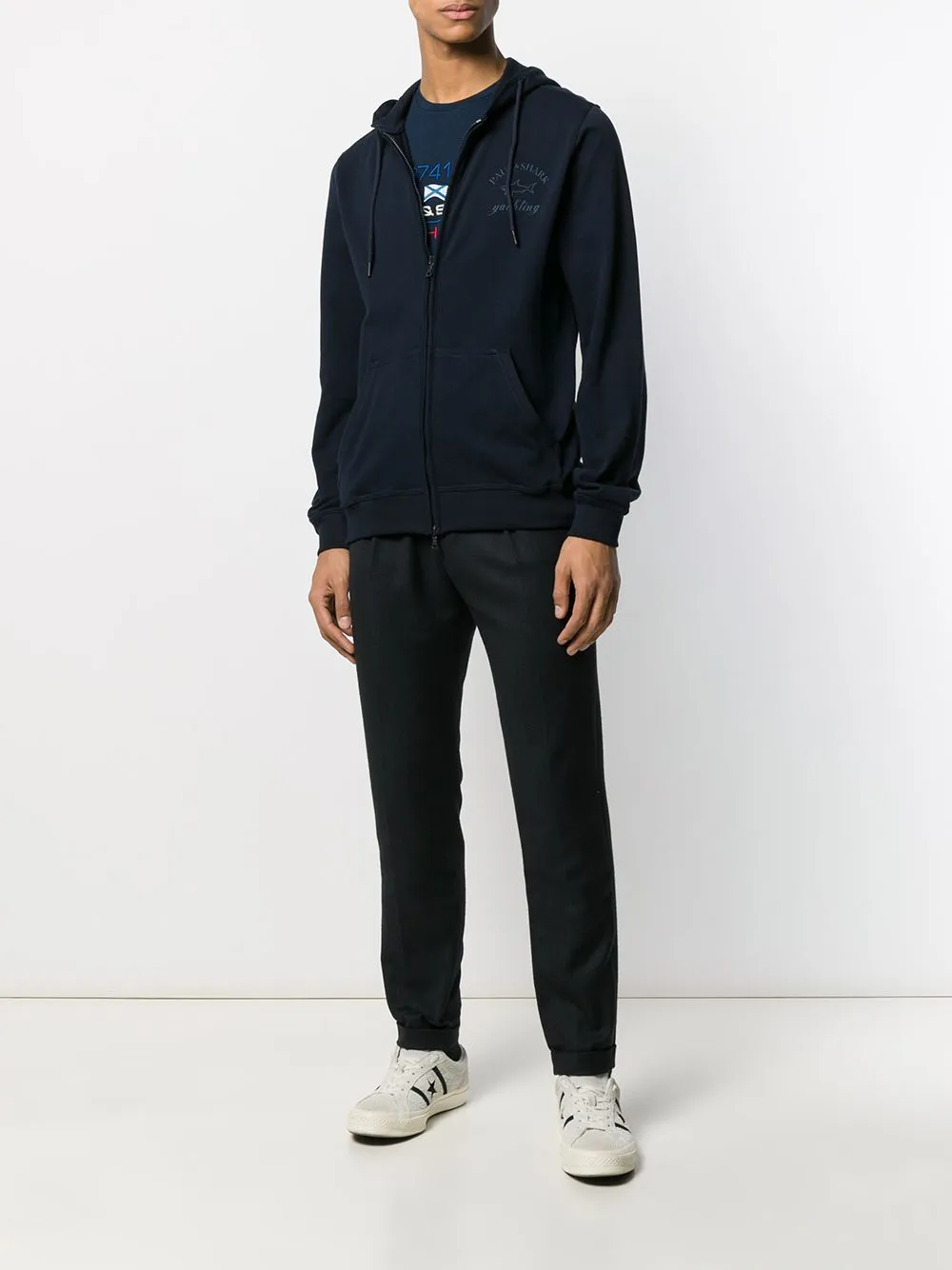Logo Printed Hooded Casual Jacket